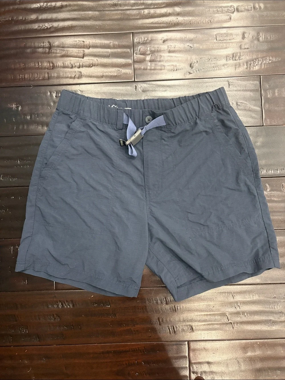 Men's Slate Blue Hybrid Shorts with Elastic Drawcord and Pockets